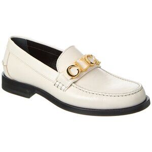 NWB Gucci Mystic White Cara Logo Loafer Loafers Flats Slip Ons Leather 40 700036